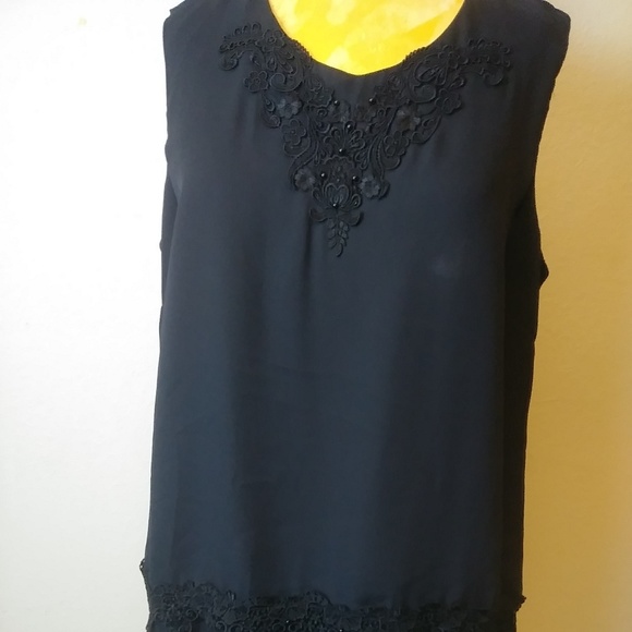 #513 VTG LE ART Embroidered layered Dress - Picture 3 of 5